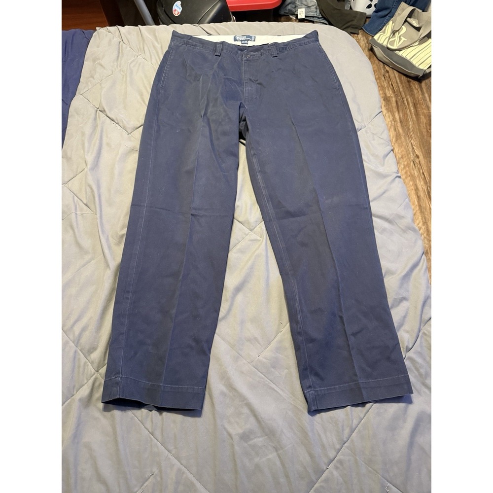 Vintage Polo Ralph Lauren Philip Pant‎ Classic Chino Navy Blue 38x30 (38x31) - Picture 2 of 9
